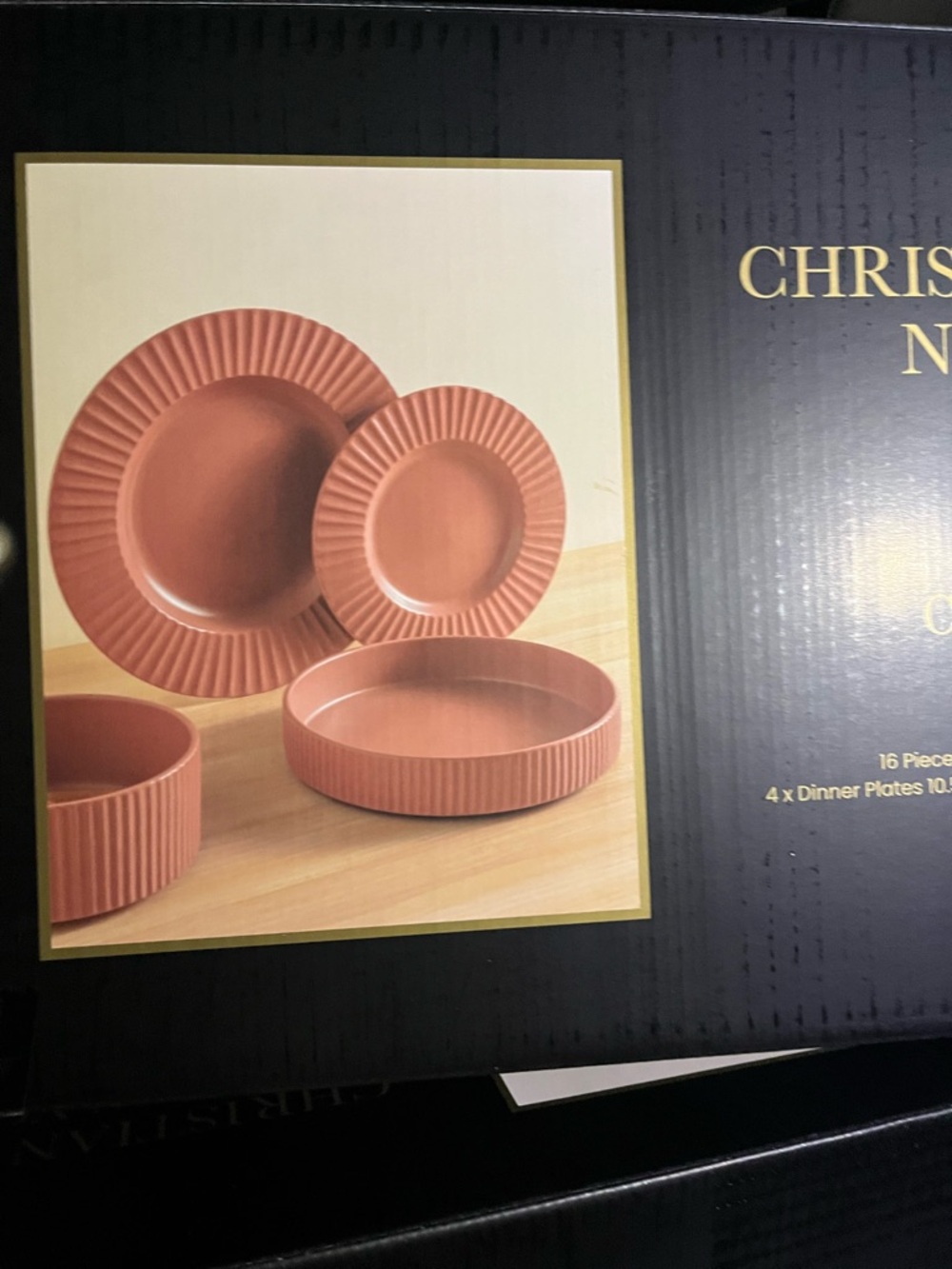 Christian Siriano Lusso redwood ash blueCollection 16pc stoneware weigh-28lb